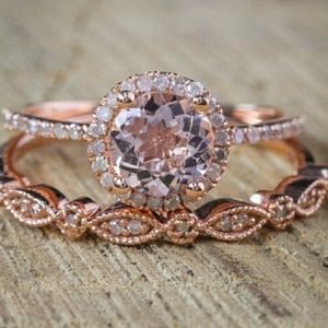 Bridal set 18K rose gold plated 925 Silver